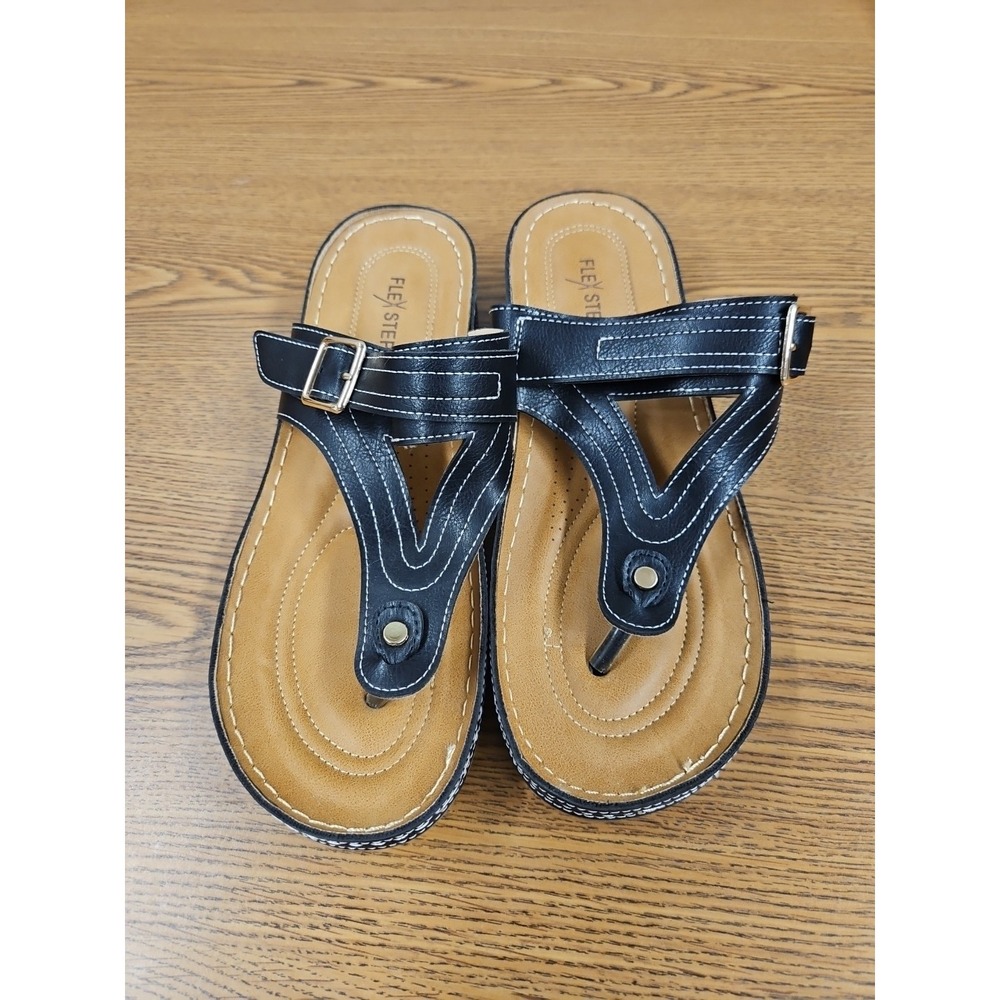Flex Step‎ Sandals "Rosie" Size 10 EUC Black ⚫️